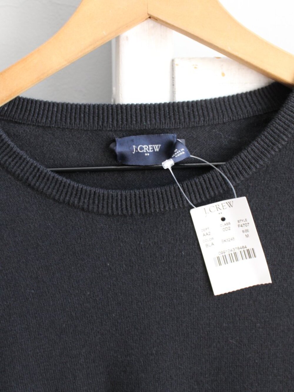 J. Crew Harbor Cotton Merino Wool Crewneck Black Pullover Sweater sz Medium NWT - Picture 4 of 5
